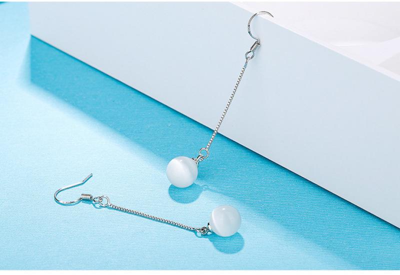 Product Introduction of Qiao Lanxuan Opal Long Fringe Earrings Korean Style Fashion Anti-Allergy Tremella, a Kind of Semi-Transparent White Fungus Eardrop Female Hanging Earrings Wholesale 56