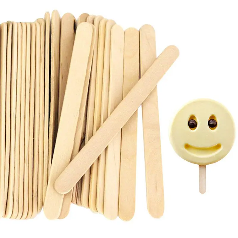 Que Kem Bằng Gỗ, 50 Cái, Thủ Công Tự Làm, Dụng Cụ Làm Bánh Kẹo Mềm, Cầm Tay Nhỏ Thích Hợp Để Làm Kem Que, Habtter 0