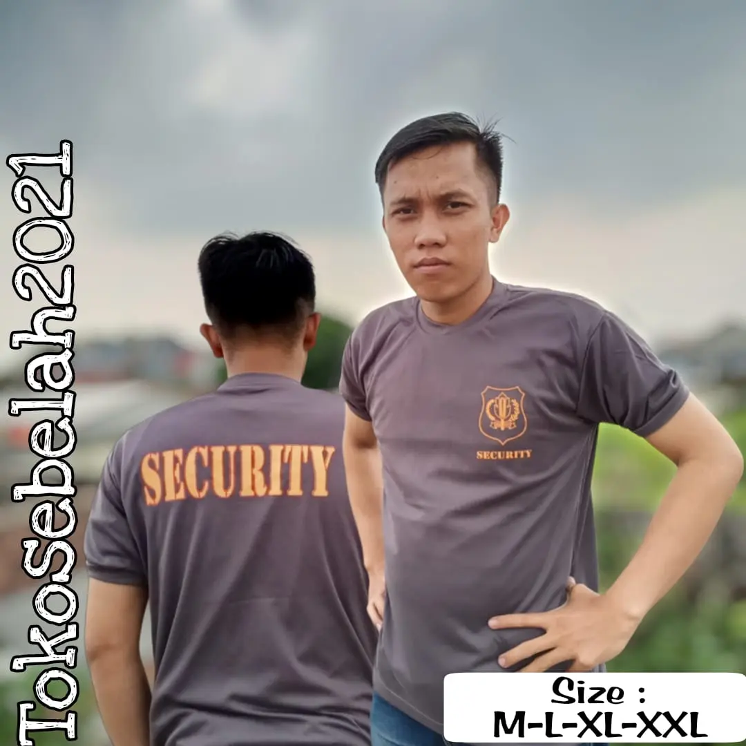 Kaos Security Coklat Kerah Pendek - Baju Satpam Dinas Lapangan - Kaos Dalaman Satpam / Security