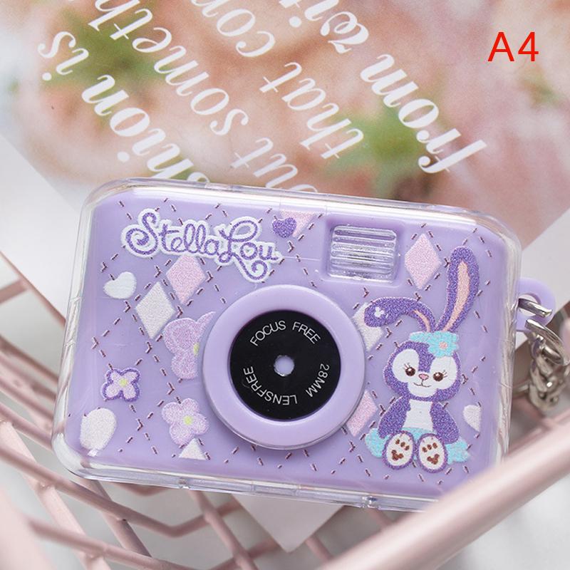 Product Introduction of 1PC Sanrio Kuromi Hello Toy Kitty Glowing Small Camera Kirby Anime Keyring Camera Keychain Toy for Girls Game Pendant 26