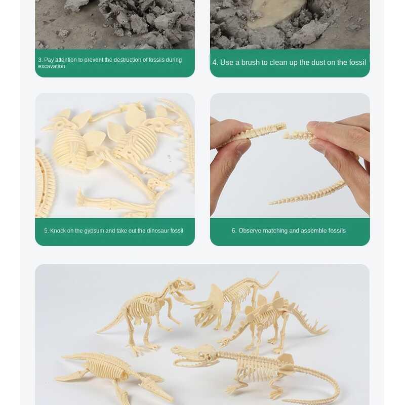 Product Introduction of Bộ khai quật khủng long, Đồ chơi khảo cổ tìm kho báu đá quý, Bộ xếp hình hóa thạch tự làm, Hoạt động STEM thực hành cho trẻ em, Món quà khoa học hoàn hảo cho bé trai từ 6-12 tuổi 22