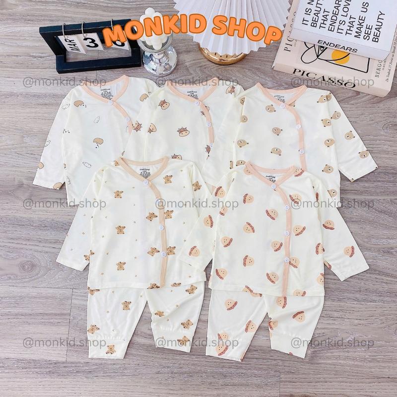 [Combo 3/5 HÀNG ĐẸP] Bộ quần áo dài tay TP chất thun lạnh petit, bảng màu kem hàn quốc, size 0-9M