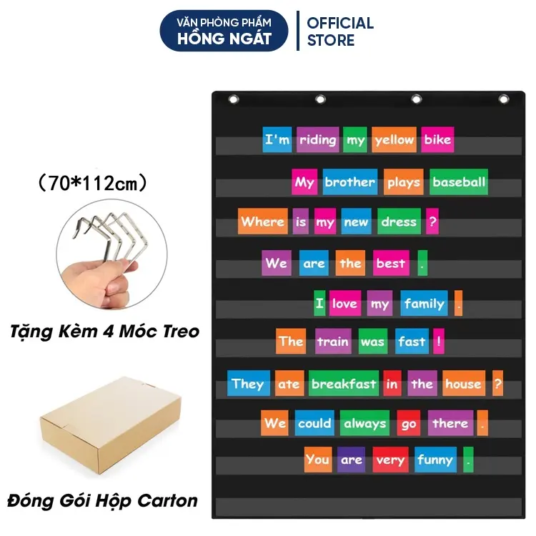 Bảng cài thẻ pocket chart 10 tầng, đồ dùng học tập giáo cụ dạy học tiếng anh văn phòng phẩm GC19 1