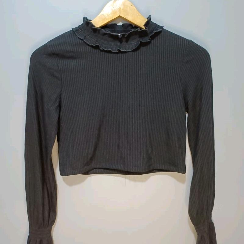 Baju Lidi-Lidi Crop Atasan Wanita Bahan Knit 4