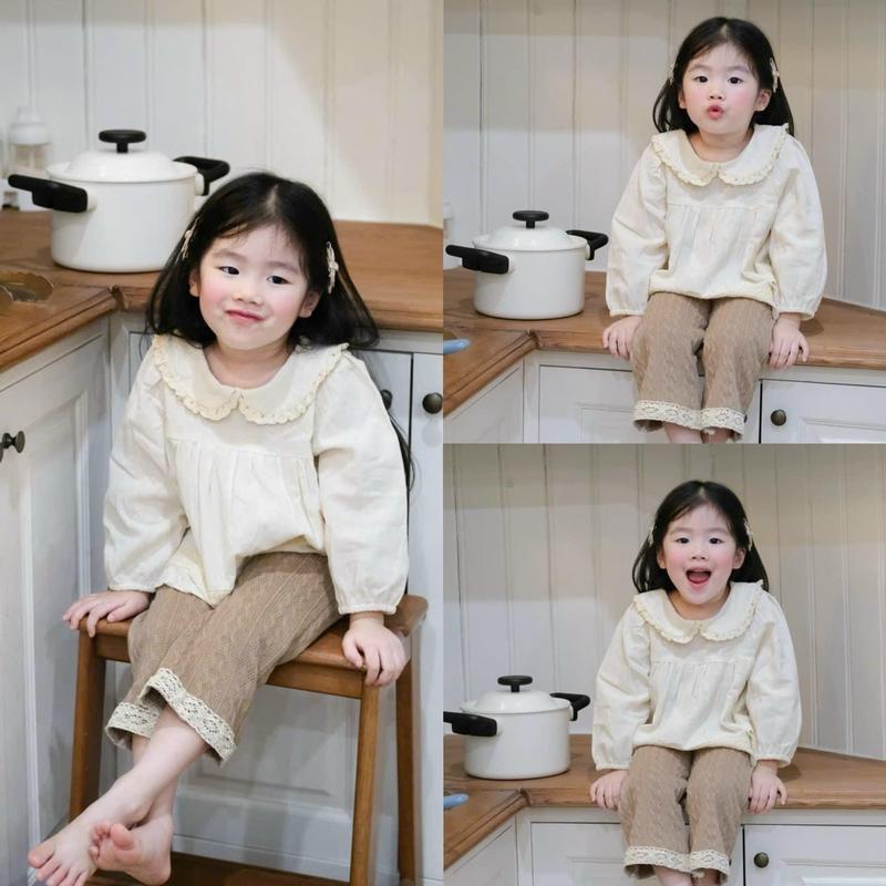 Set Áo Babydoll + Quần Len Loe phối ren