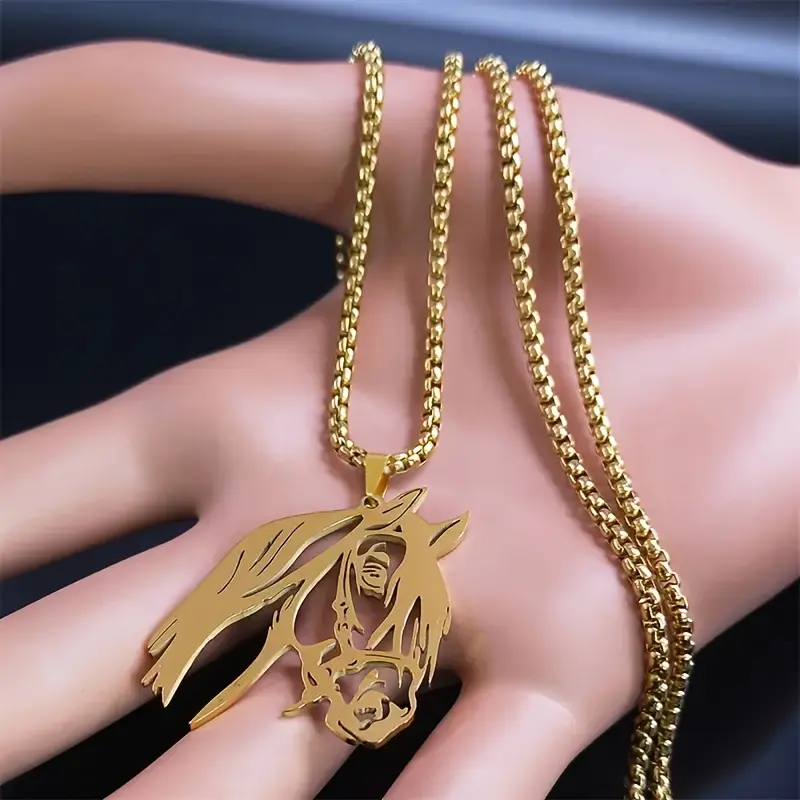 Unique Horse Head Pendant Necklace - Fashionable Stainless Steel Animal Chain Necklace Jewelry For Women And Men - Durable, Allergic, Waterproof Fashion Accessories 5