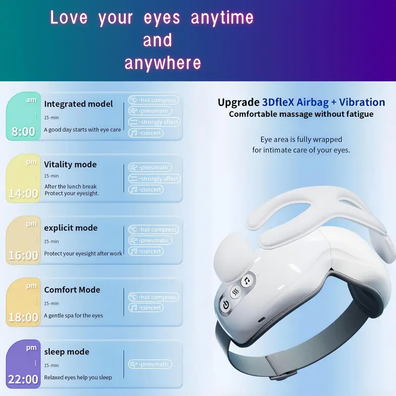 Foldable Eye Massager, 1 Count Bluetooth-compatible Eye Massage Tool with Heat & Vibration, Professional Eye Care Instrument for Women & Men 2