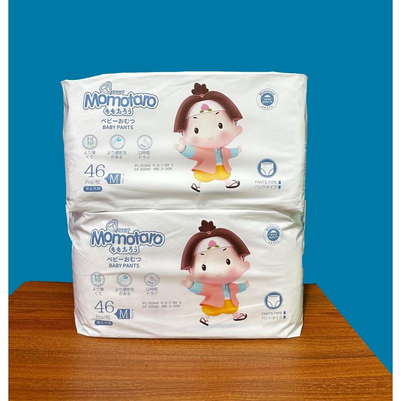 [ KHÔNG QUÀ SC] Bỉm Momotaro Combo 2 Bịch Momo Trắng Công Nghệ Hạt Sap, Mỏng, Mềm, Thoáng Mát, Thấm Hút Tốt, Đầy Đủ Size Dán S56/M48 Quần M46/L42/XL39/XXL36/3XL35 Cho Bé