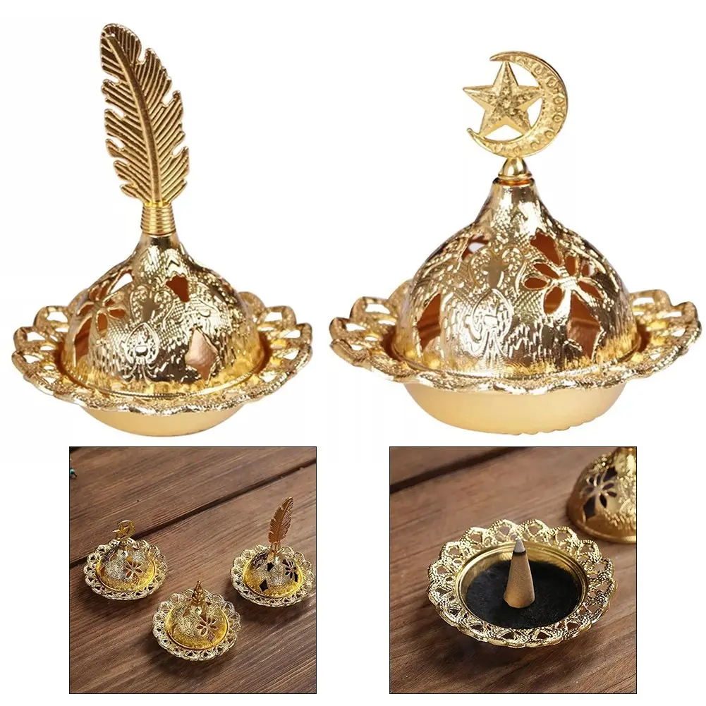Metal Ramadan Decor Incense Burner Muslim Eid Mubarak Incense Tower Ornaments