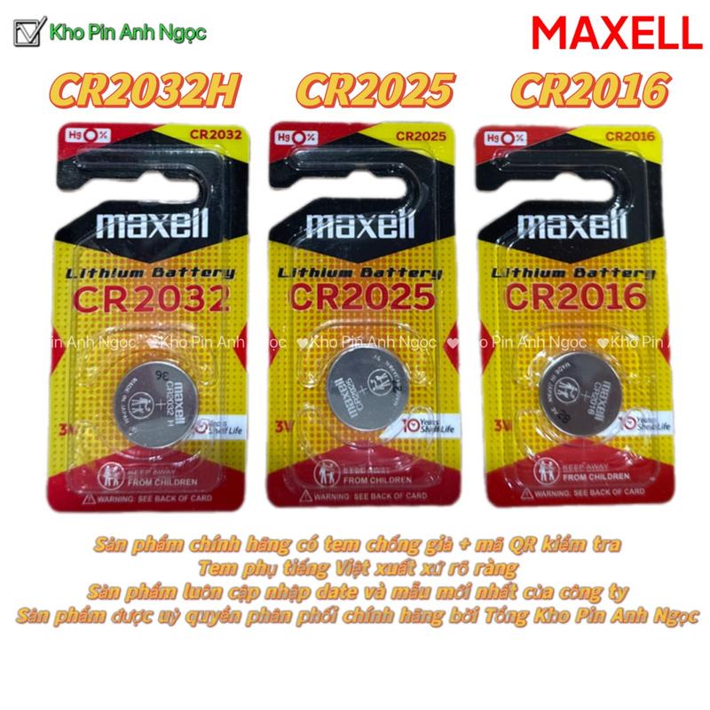 Vỉ 1 Viên Pin Maxell CR2032 / CR2025 / CR2016 Cao Cấp