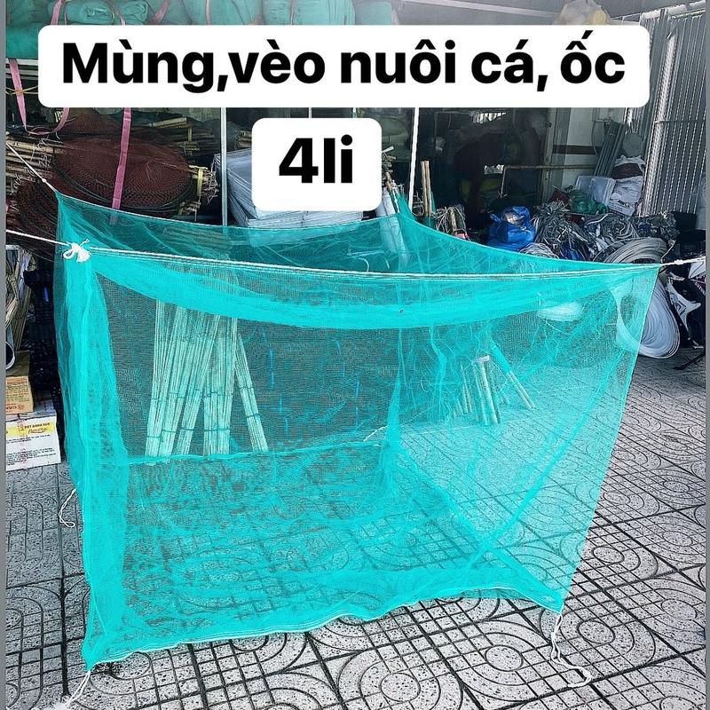 Mùng vèo nuôi cá, tráng nuôi cá, nuôi ốc, có nắp đậy, 2x4m, 2x3m,2x2m... 2