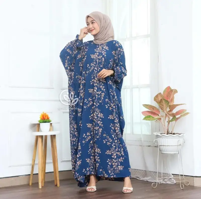 Okinawa Kaftan - Kaftan Rayon Premium Jumbo Maksi Motif Batik Bunga Melati Busui Lengan Panjang by Dasterqu 4