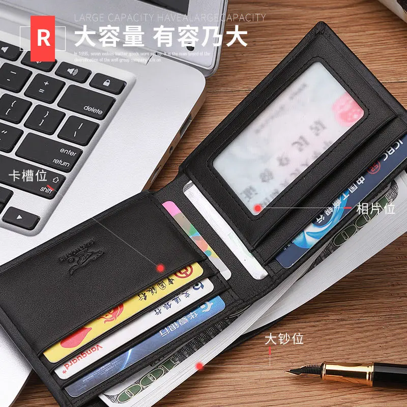 Ví Nam, Septwolves, Da Thật Mới 2024, Đa Năng, Cao Cấp, Sức Chứa Lớn, Thích Hợp Cho Nam