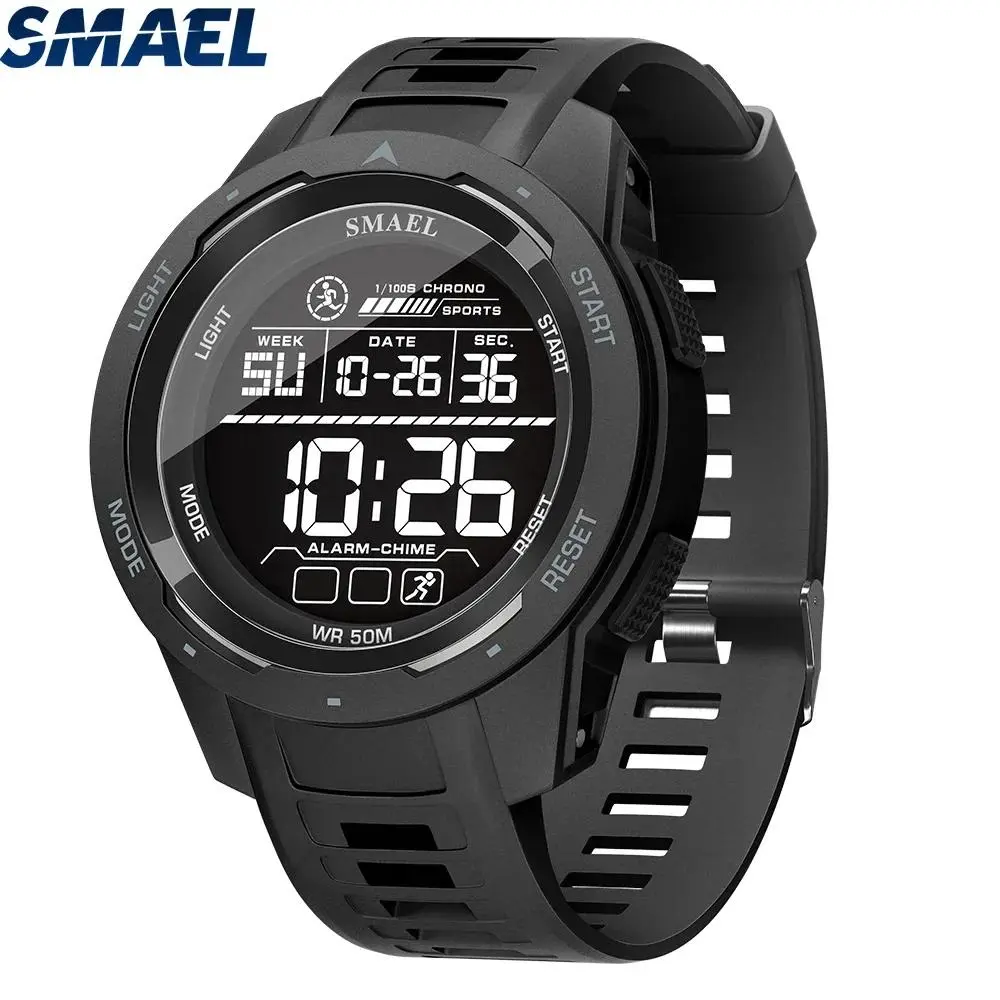 Đồng hồ chống nước SMAEL 8105 Đồng hồ bấm giờ ánh sáng kỹ thuật số cho nam Đồng hồ kỹ thuật số Đồng hồ đeo tay LED thể thao 50m của nam giới