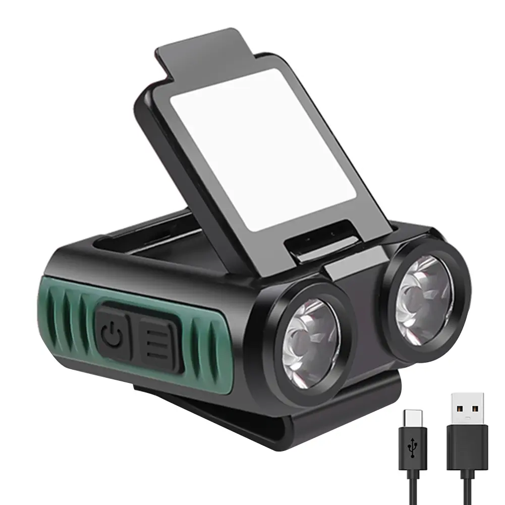 Đèn pha kẹp mũ, cảm biến vẫy tay LED, chế độ làm mờ, cho cắm trại và câu cá, thời lượng pin 3-4 giờ