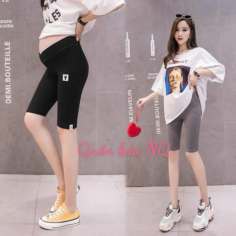 Quần bầu legging ngố cạp chéo mèo CHO MẸ BẦU TRÊN 2 THÁNG (KHÔNG CÓ CHUN CHỈNH VÀ ĐÁP BỤNG) QB9011