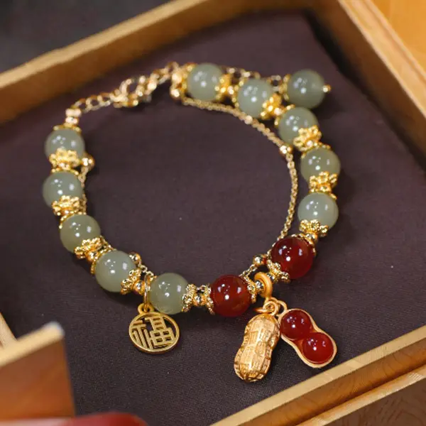 Bracelet String Beads New Double Layer Twin Light Luxury All-Match and Sweet Fresh Bracelet Ornament Women