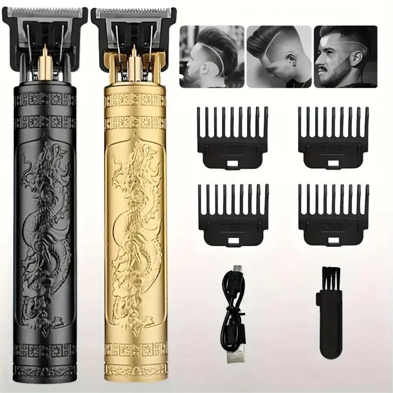 Bộ Chải Chuốt Tóc & Tông Đơ Cắt Râu Nam, Chuyên Nghiệp, Có Thể Sạc Lại USB, Dao Cạo Điện Cầm Tay Kèm Bàn Chải Làm Sạch, Thích Hợp Để Chạm Khắc Tóc, Ngoại Hình Sành Điệu 6