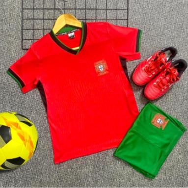   CÓ IN TÊN  Áo bóng đá trẻ em mẫu Bồ đào nha Ronaldo 2024  chất thun lạnh mềm mịn thoáng mát phù hợp cho bé - Kids Sport Top 