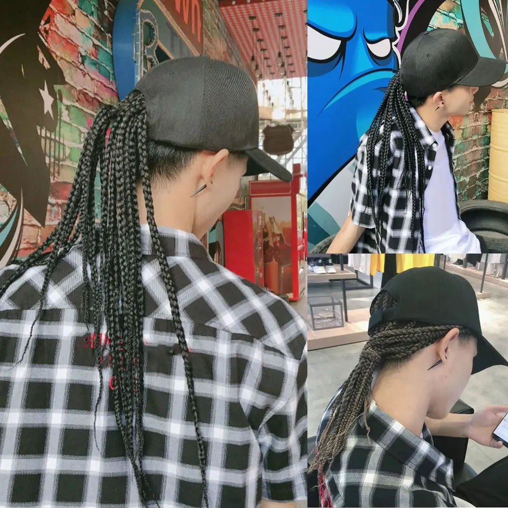 Summer Unisex Lady Men Baseball Cap Hat with Dreadlocks Wig Hip-Hop Punk Hair