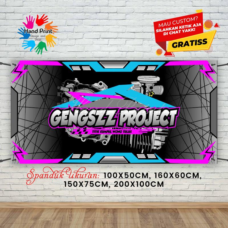 Cetak Spanduk Banner Bengkel Motor Racing MMT Spanduk Custom 200x100 ...