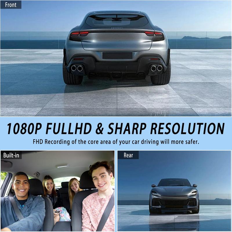 Product Introduction of 1080P 3 Lens Dashcam, Car DVR Camera for Front & Inside & Rear, Wide Angle Car DVR Camera with 32GB Memory Card, Car Video Surveillance 5