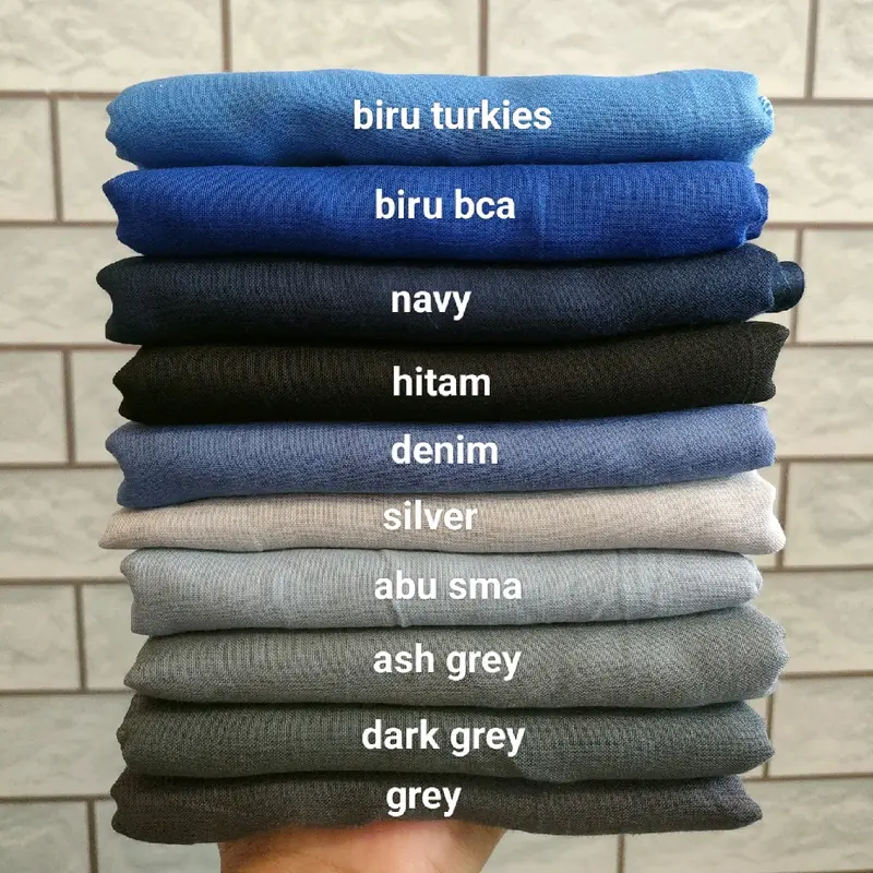 20 pcs 1 kodi paris jadul paket usaha Jilbab Lembut Segi Empat Katun Muslim Square Coklat Square Coklat Kerudung Voal Semua musim Grey Syari 7