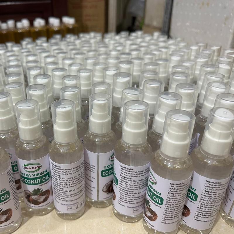 DẦU DỪA HỮU CƠ ÉP LẠNH - RICH COCO – EXTRA VIRGIN COCONUT OIL – CHAI 100ml 8