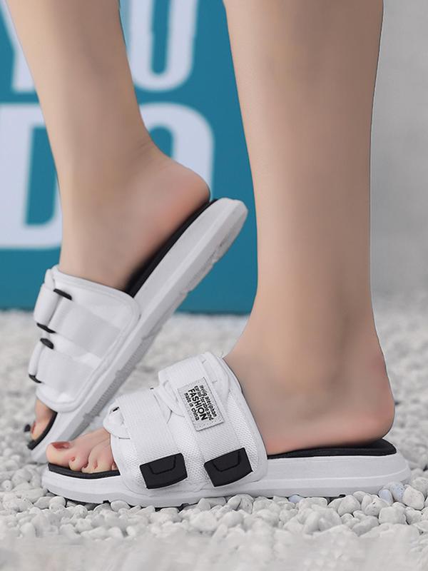 Summer 2024 Women's Fashionable Non-slip Slides, 1 Pair Casual Wide Band Design Slippers for Summer, Beach, Daily Wear, Breathable Comfortable Sports Running Shoes Perfect for Students and Outdoor 1