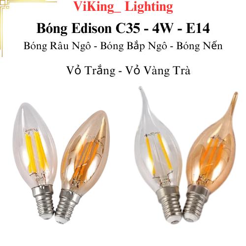  Bóng Đèn Led Edison C35 4W E14 Bóng Bắp Ngô Bóng Râu Ngô Bóng Quả Nhót Bóng Đèn Chùm Bóng Đèn Treo Thả Trần 