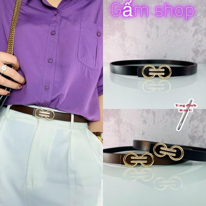 Thắt lưng + Đai Váy Bản Nhỏ 2cm Da Đúc Mặt Phối Đá Titan Kiểu Dáng  Dây Luồn Trong Dễ Sử Dụng Phù Hợp Cho Nữ Voan