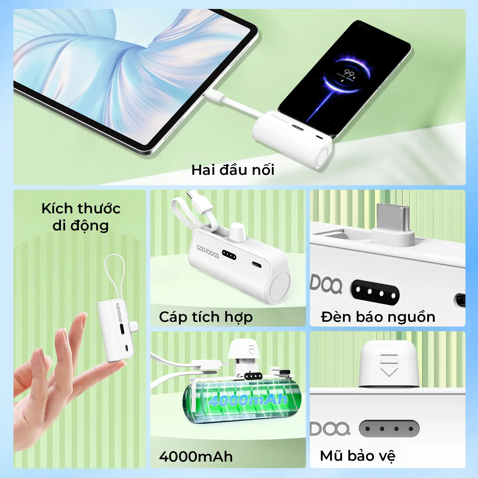 [GOOJODOQ* Quà tặng* Sạc Dự Phòng Mini Ngẫu nhiên GOOJODOQ 4000MAh. Pin Hiệu Suất Cao, Cầm Tay Và Kích Thước Bỏ Túi Dự Phòng | BigBuy360 - bigbuy360.vn
