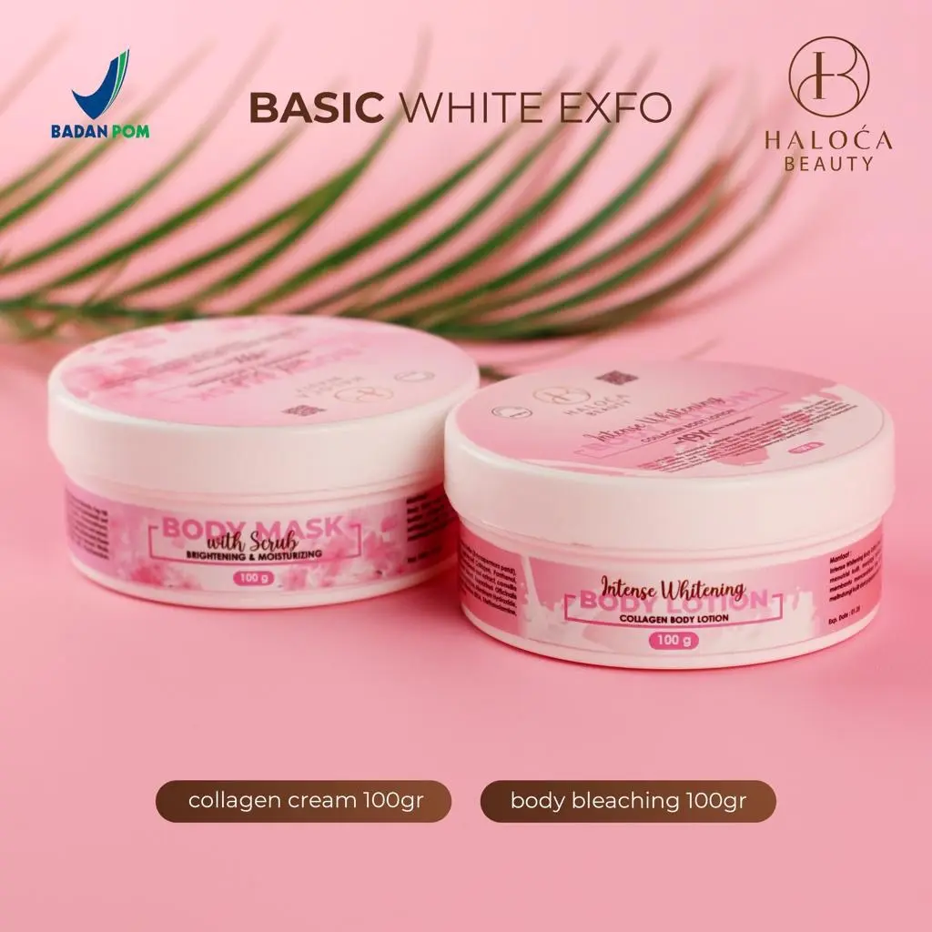 1000% ORIGINAL HALLOWICA HALOCA BEAUTY \\ DOUBLE WHITE 100gr \\ BLEACHING 100gr + COLLAGENT LOTION 100gr