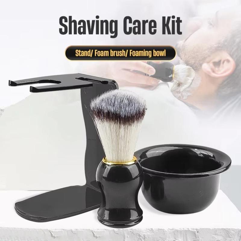Product Introduction of Professional 3-in-1 Shaving Brush Set Shaving Brush Shaving Bowl Shave Care Kits Shaving Stand Men Facial Cleaner Men's Shaving Gift 12
