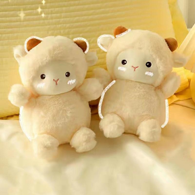 Búp Bê Nhồi Bông Cừu Siêu Dễ Thương 25CM, Đồ Chơi Nhồi Bông Thỏ Alpaca Kawaii, Gối Thú Nhồi Bông Mềm, Đồ Chơi Ném Tiệc Sinh Nhật Và Đám Cưới