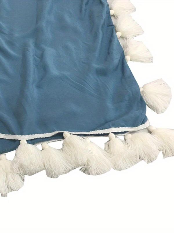 Women's Patchwork Fringe Trim Batwing Sleeve Arabian Robe Dress, Elegant V Neck Half Sleeve Long Dress for Daily Wear, Ladies Islamic Clothing for All Seasons 8