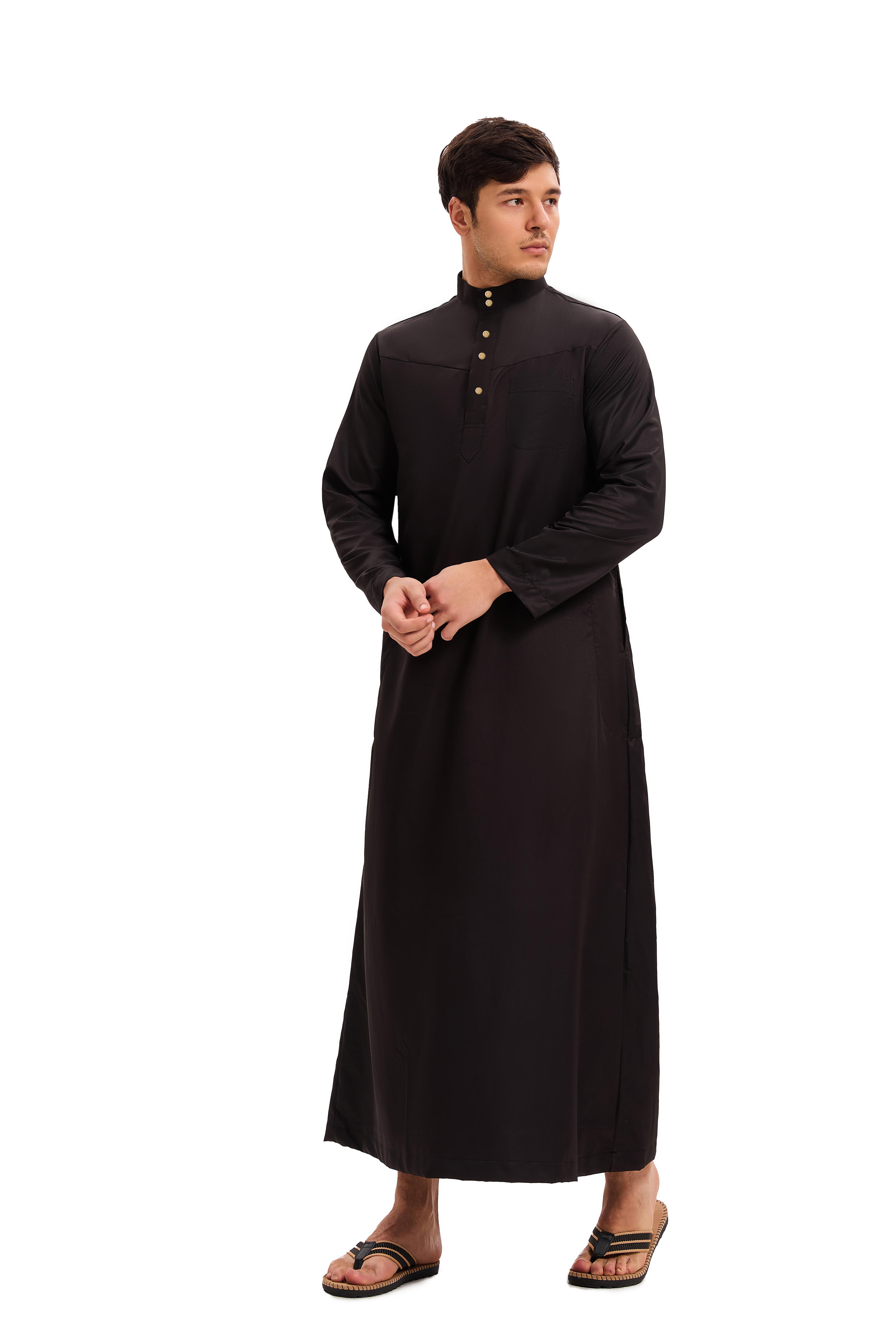 A-Jubah Muslim Pria Premium Lengan Panjang Lengan Pendek DEWASA ANAK-ANAK Jubah Slimfit Gamis Pria Busana Muslim Jubba Alfaan Jubah Alzan Hitam Putih Gamis Saudi