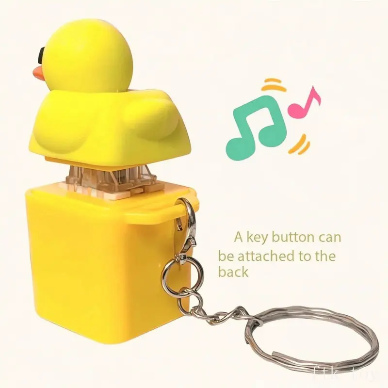 Quacky Duck Keychain Button Quacking Duck Fidget Keyboard Fun Sensory ...