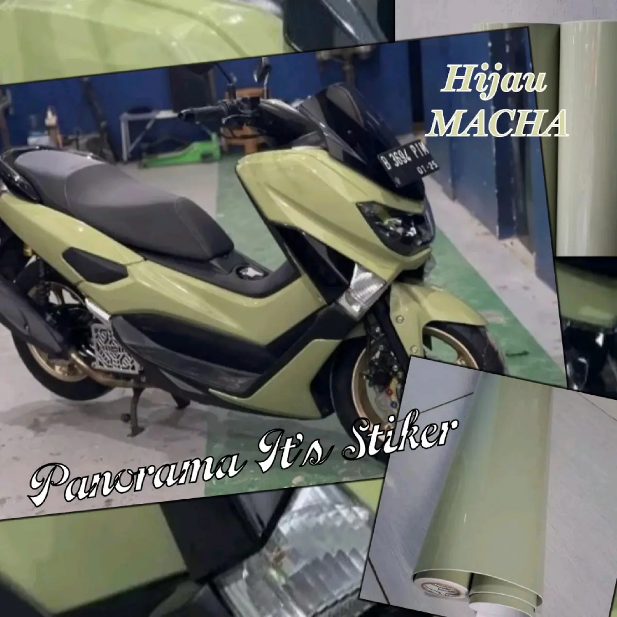 SKOTLET MOTOR STIKER HIJAU MACHA/STICKER HIJAU PASTEL/SCOTLET MOTOR HIJAU MATCHA GLOSSY