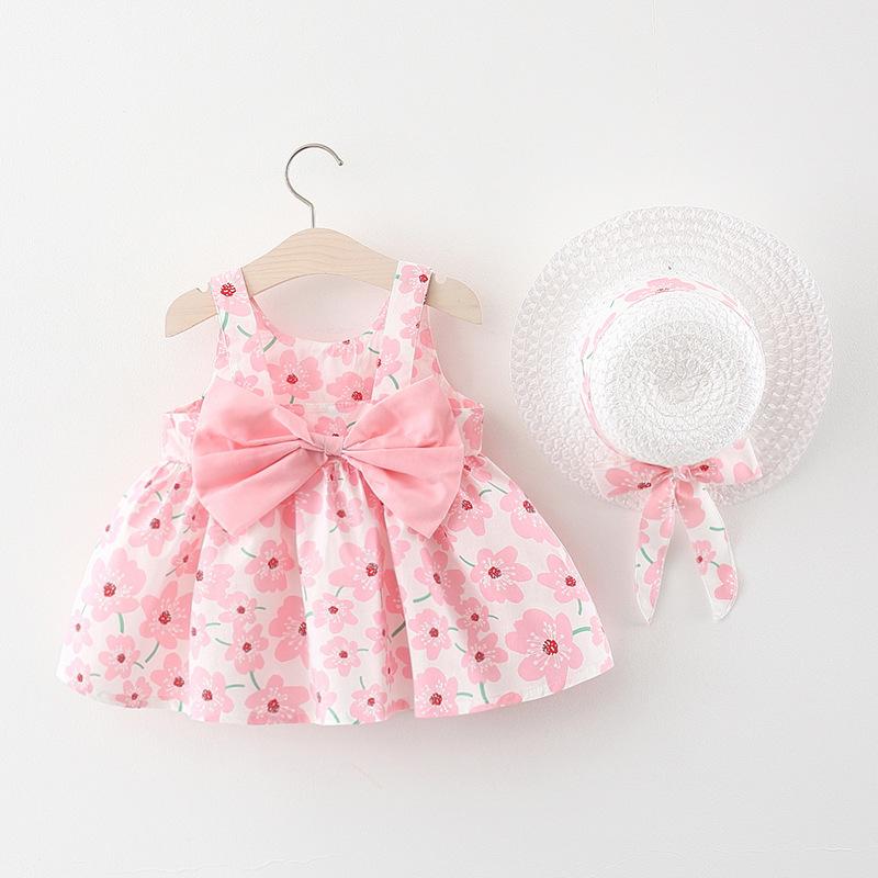 Product Introduction of New Style Sweet Fashion Floral Princess Dress for Baby Girls with Hood and Bowknot Korean Style Puffy Dress 7