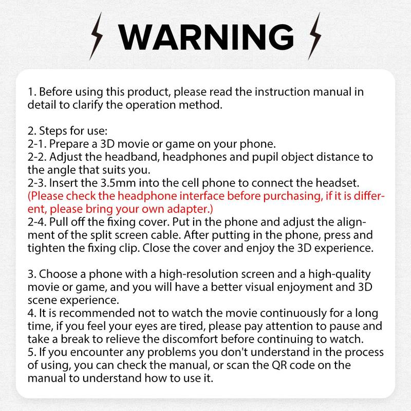 Universal VR Glasses, Cell Phone VR Headset with 3.5mm Headset Interface, 3D Glasses VR Game Machine, Home Games Consoles for Smartphone 2