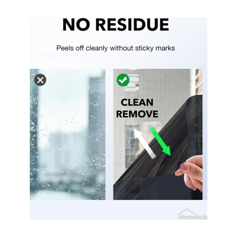 Homehub Window Film Frosted Privacy Tinted Solar Blackout UV Protection Heat Insulation For Home Office Glass 7