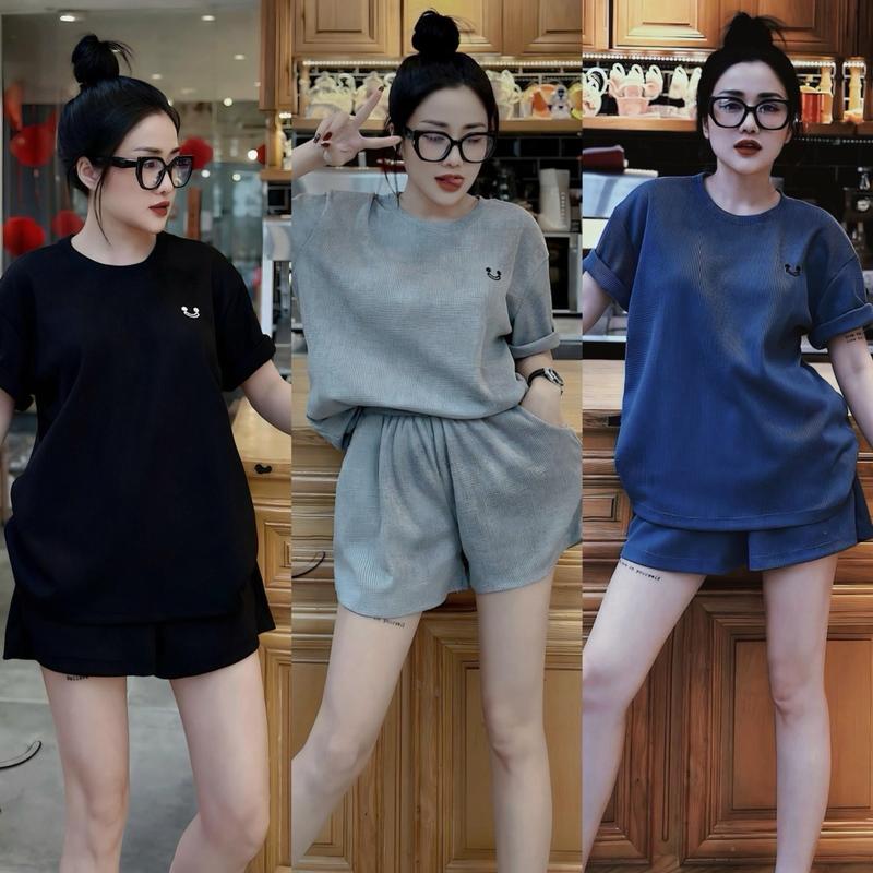 (Bigsize 65-120kg) Set bộ bigsize 65-110kg . Bộ đùi bigsize . Bộ đùi 65-110kg . Bộ ngủ thun lạnh . Bộ đùi mát . Đồ bộ nữ . Đồ bộ nữ tay ngắn dobo