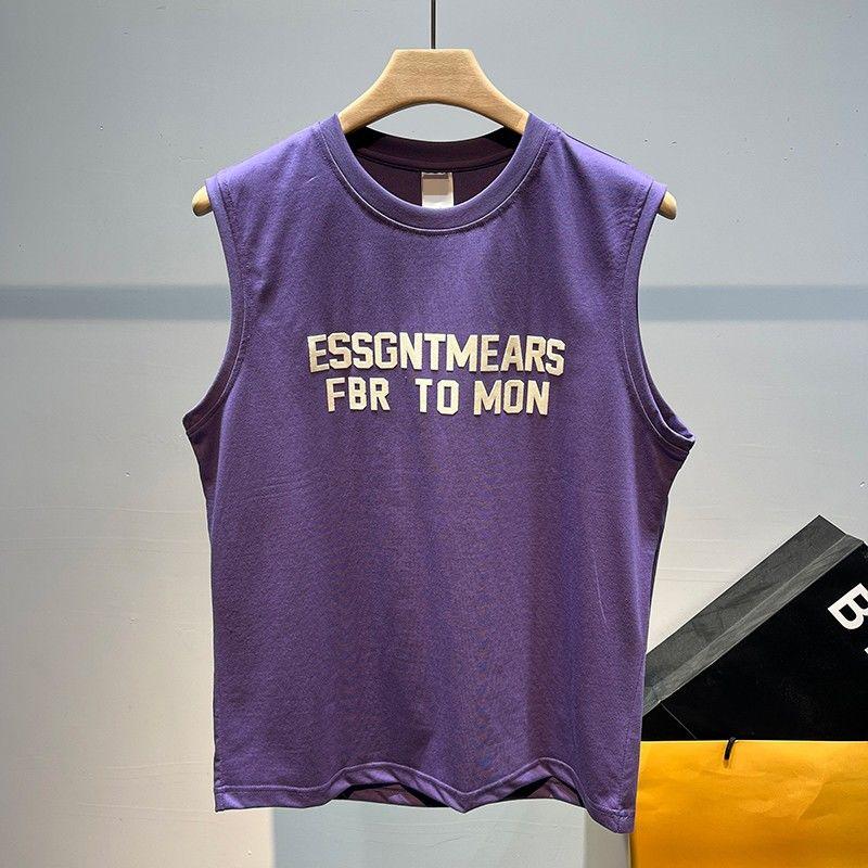 Men's Clothing Men's Sports Fitness Vest Men's Summer Internet Celebrity Sleeveless T-Shirt Men's New American Style Printed Fashion Tank Top 5