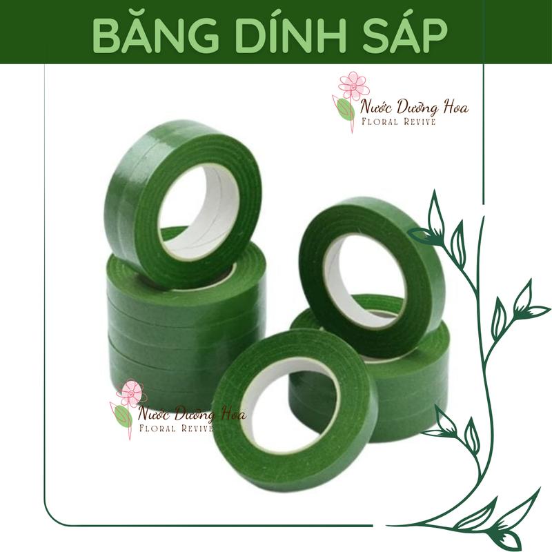 Lốc 12 Cuộn Băng Keo Sáp, Băng Keo Dính Sáp Quấn Cành Hoa Thật, Hoa Giả