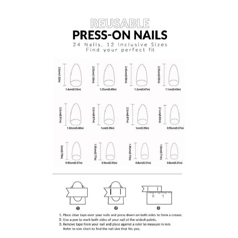 Line Pattern Long Fake Nail, 24pcs Press on False Nail for Women & Girls, Removable Nail Art Artificial Full Cover, Women Girls DIY Manicure, Christmas Gift 1