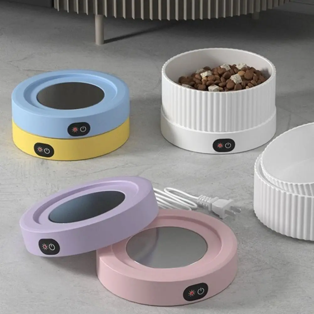 Convenient Ceramic Pet Water Heating Bowl Noiseless Temperature Adjustable Heated Cat Bowl Non-slip Exquisite Dog Insulated Water Bowl Warm Stomach