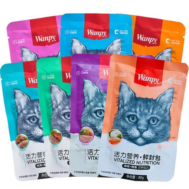 (Combo 30 - 60 gói) Pate Wanpy 80gr cho Mèo