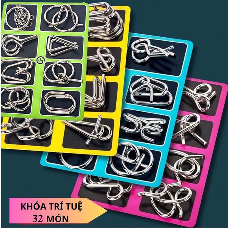 Bộ Giải Đố Móc Sắt Thông Minh Đồ Chơi Iron Puzzle Tư Duy Trí Tuệ Kích Thích Não Bộ Ghép Hình Toy