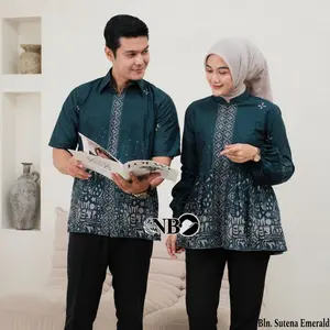 PromoBatik Tunik Couple Modern Set Pakaian Couple Kemeja Batik Pria Baju Batik Couple Batik Pasangan termurah